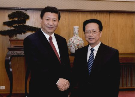 习近平与陈昌智亲切交谈